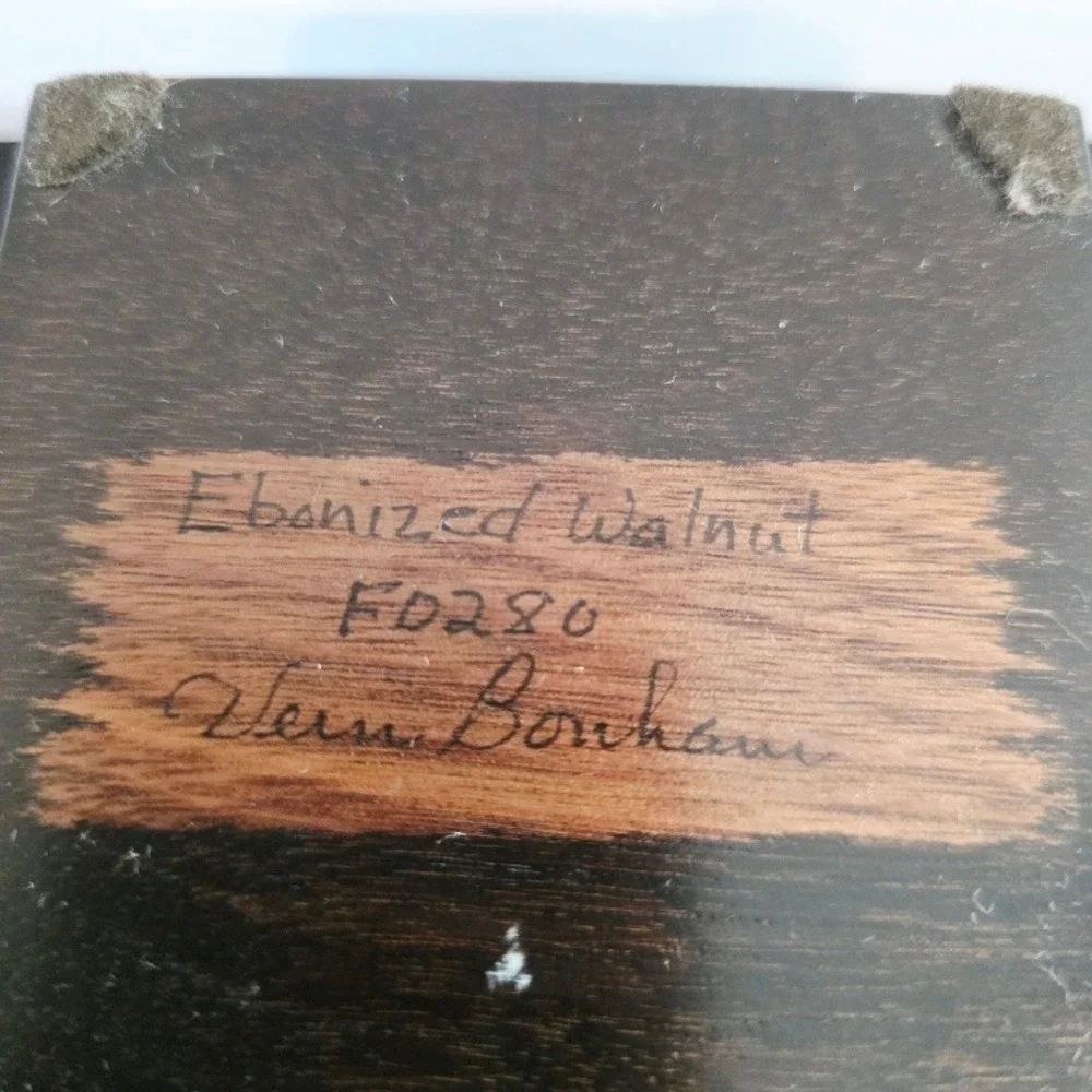 Vintage‎ Ebonized Walnut Wood Trinket Box Keepsake Jewelry Storage Signed